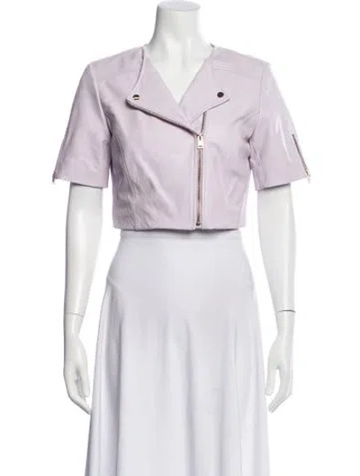 Pre-owned Lamarque Leather Bolero In Purple