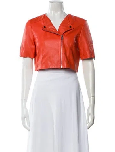 Pre-owned Lamarque Leather Bolero W/ Tags In Orange