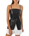 Lamarque Leather Bustier Top In Black