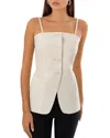 Lamarque Milana Genuine Leather Tube Vest In White