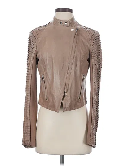 Pre-owned Lamarque Leather Jacket In Brown