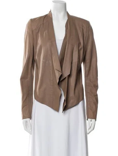 Pre-owned Lamarque Leather Jacket In Brown