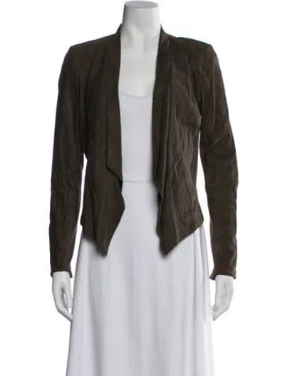 Pre-owned Lamarque Leather Jacket In Green