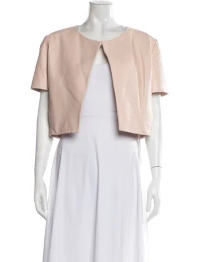 Pre-owned Lamarque Leather Jacket In Neutrals