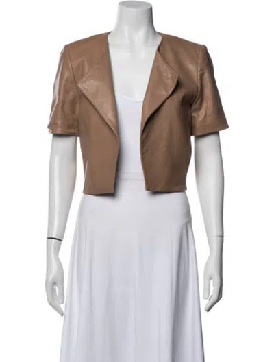 Pre-owned Lamarque Leather Jacket In Neutrals