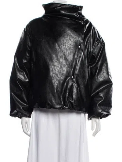 Pre-owned Lamarque Leather Jacket W/ Tags In Black