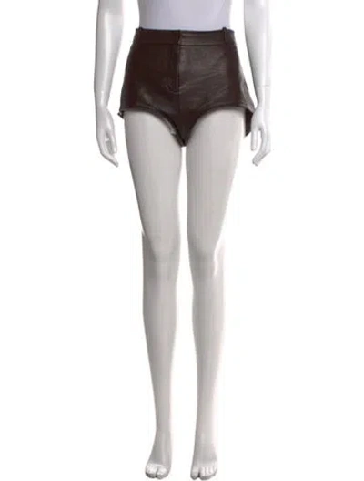 Pre-owned Lamarque Leather Mini Shorts In Black