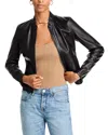Lamarque Leather Reversible Jacket In Black/gold
