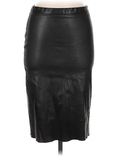Pre-owned Lamarque Leather Skirt In Black