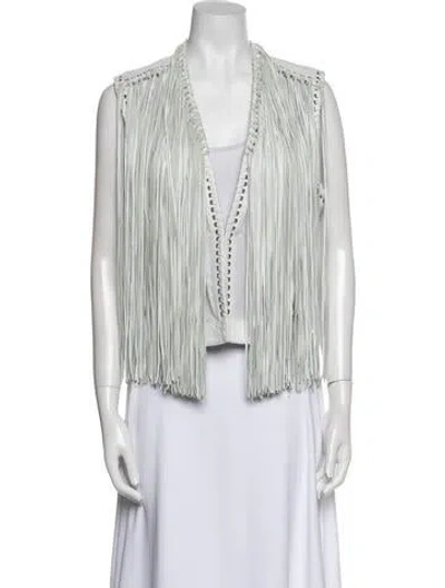 Pre-owned Lamarque Leather Striped Blazer In Multi