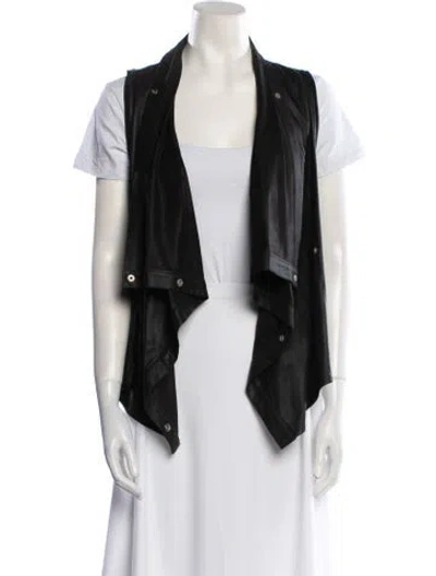 Pre-owned Lamarque Leather Vest In Black