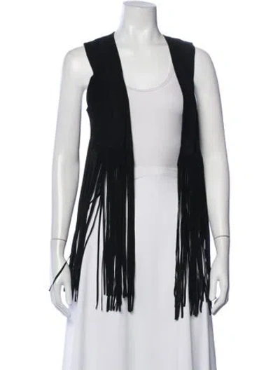 Pre-owned Lamarque Leather Vest In Black
