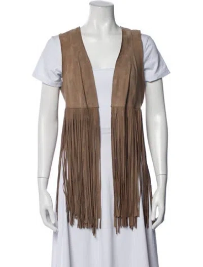 Pre-owned Lamarque Leather Vest In Brown