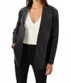 Lamarque Leighton Reversible Leather Blazer In Black And Gold In Black