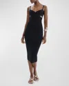 Lamarque Lida Crossover Cutout Knit Midi Dress In Black