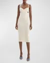 Lamarque Lida Crossover Cutout Knit Midi Dress In Off White