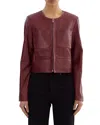 Lamarque Linette Leather Jacket In Burgundy