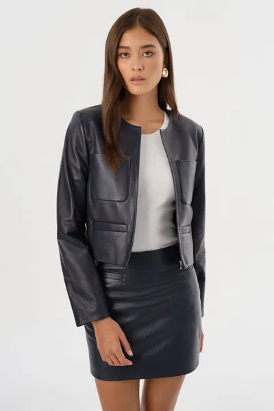 Lamarque Linette Leather Jacket In Black