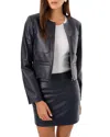 Lamarque Linette Leather Jacket In Navy
