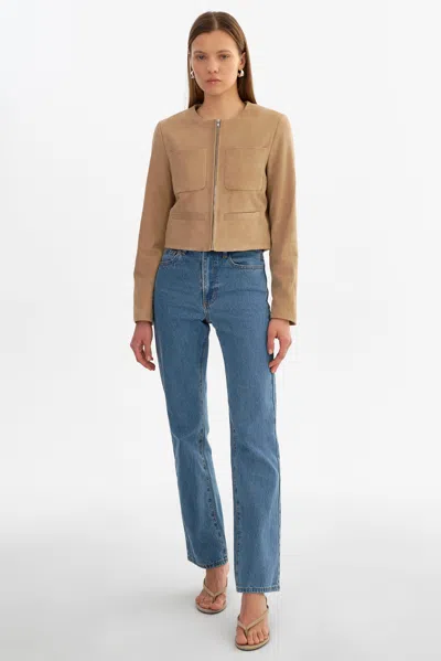 Lamarque Linette S Suede Jacket In Brown