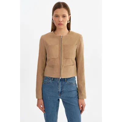Lamarque Linette Leather Jacket In Whisper White In Neutral