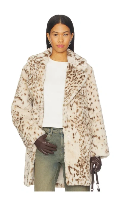 Lamarque Linnea Faux Fur Coat In Brown