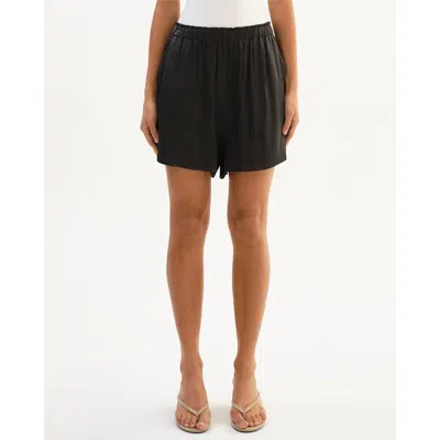 Lamarque Lizzie | Pull-on Satin Shorts In Black