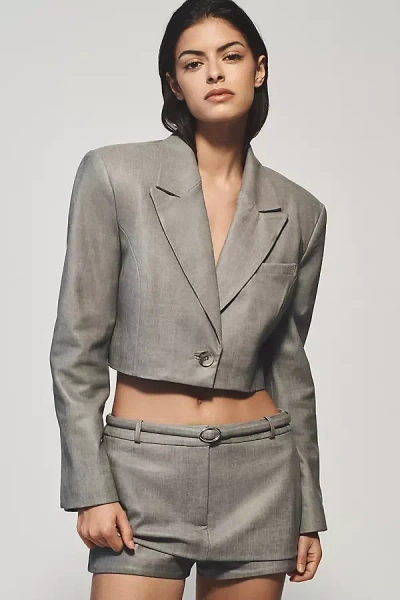 Lamarque Lonnie Leather Mini Skort In Grey