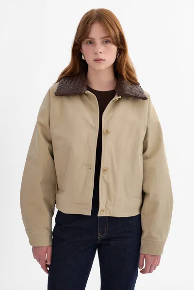 Lamarque Loren Cropped Barn Jacket In Neutral