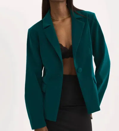 Lamarque Lottie Single-button Cutaway Blazer Jacket In Green
