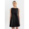 Lamarque Lozana Reversible Metallic Leather Mini Dress In Black