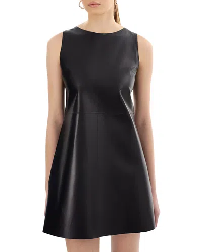 LAMARQUE LOZANA REVERSIBLE LEATHER MINI DRESS