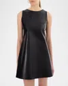 Lamarque Lozana Reversible Metallic Leather Mini Dress In Black/silver