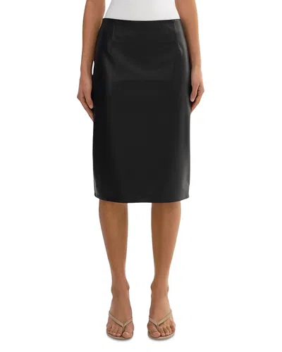 Lamarque Luciana Faux Leather Pencil Skirt In Blue