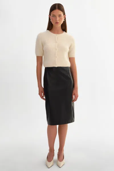 Lamarque Luciana Faux Leather Pencil Skirt In Black