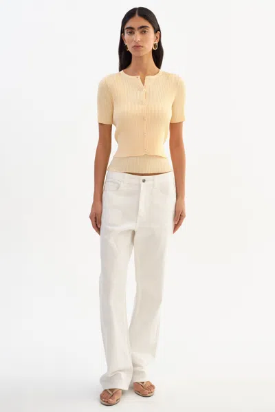 Lamarque Maeva Shimmery Rib Knit Cropped Cardigan In Neutral