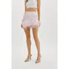 Lamarque Magnolia Feather Trim Mini Skirt In Pink