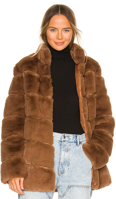 Lamarque Maren Faux Fur Jacket In Mink Brown