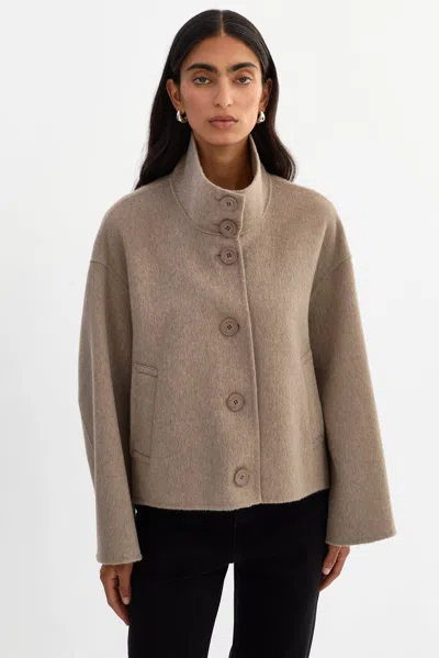 Lamarque Mckenna Cropped Wool Jacket In Neutral