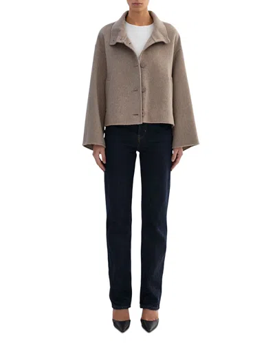 Lamarque Mckenna Cropped Wool Jacket In Brown