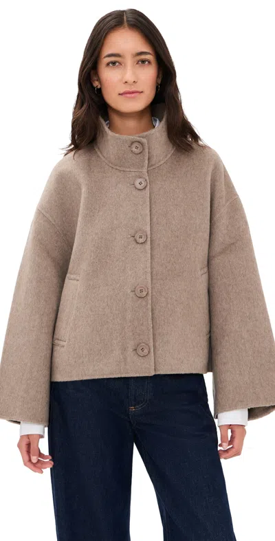 Lamarque Mckenna Cropped Wool Jacket Heather Taupe