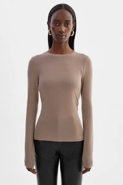 Lamarque Medora Long Sleeve Top In Brown