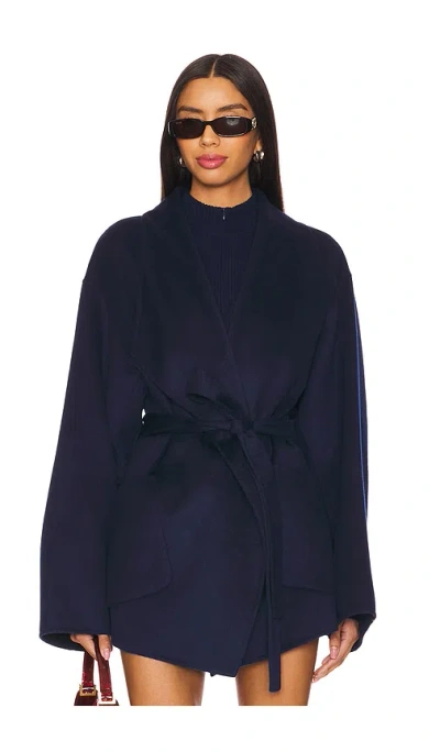 Lamarque Mekia Double Face Coat In Navy