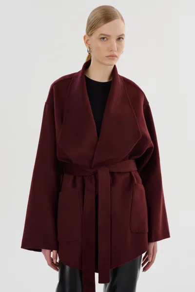Lamarque Mekia Double Face Wool Coat In Brown