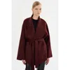 Lamarque Mekia| Double Face Wool Coat In Burgundy