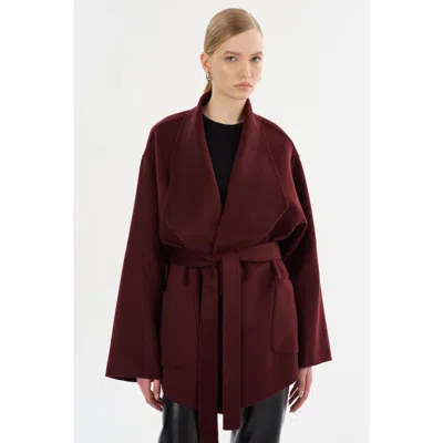 Lamarque Mekia| Double Face Wool Coat In Burgundy