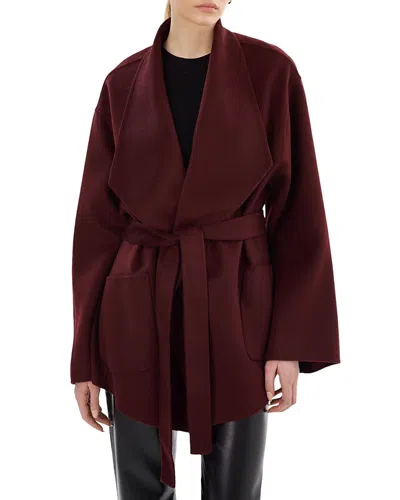 Lamarque Mekia Wrap Coat In Mahogany