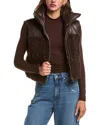 Lamarque Melicia Faux Leather Reversible Vest In Brown