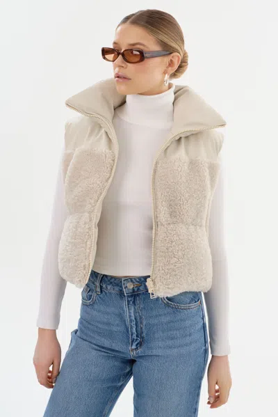 Lamarque Melicia Reversible Puffer Vest In Neutral