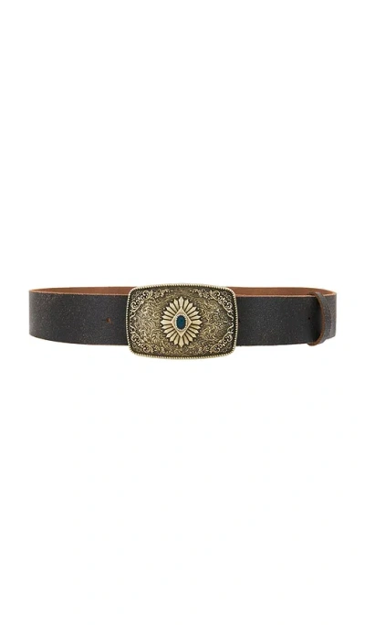Lamarque Metal Buckle Leather Belt In Black